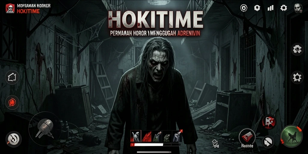 Screenshot menakutkan dari gameplay HOKITIME yang penuh aksi.