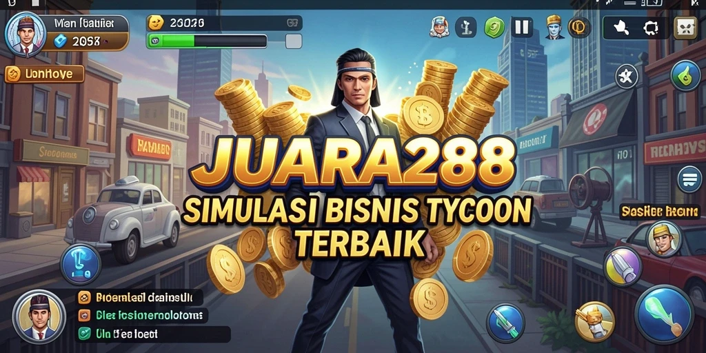 Tampilan screenshot yang menunjukkan simulasi bisnis dalam JUARA288.