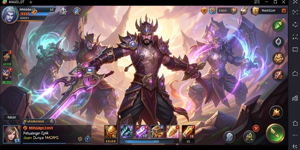 Tangkapan layar gameplay MAXSLOT yang menampilkan aksi mendebarkan dalam dunia fantasi.