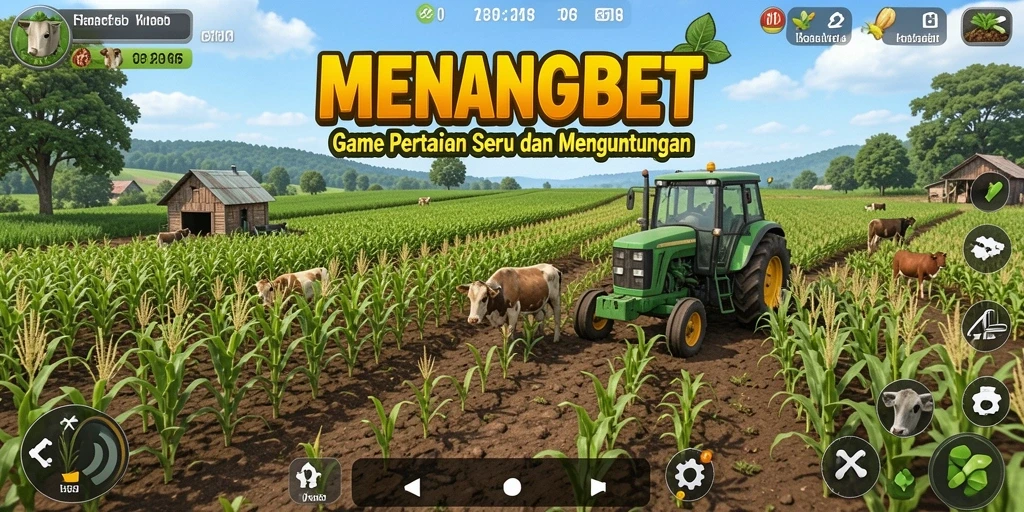 Tampilan gameplay <strong>MENANGBET</strong> dengan aktivitas pertanian yang menyenangkan.