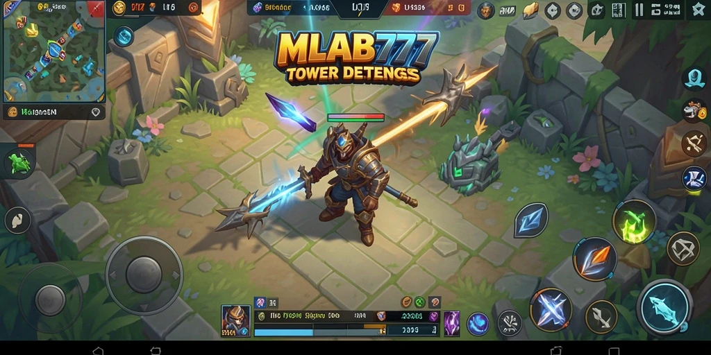 Tampilan menarik dari gameplay MLBB777 yang penuh strategi Tower Defense.