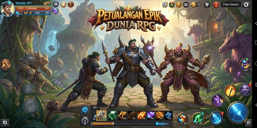 Screenshot PP7 menampilkan petualangan seru dalam dunia RPG yang terbuka.