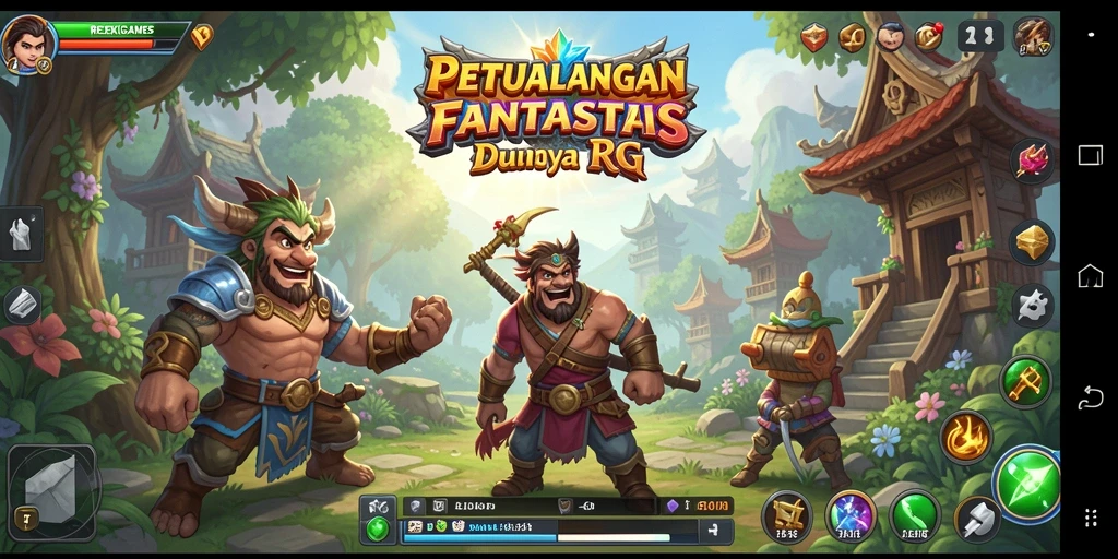 Tampilan gameplay seru dalam dunia fantasi REJEKIGAMES.
